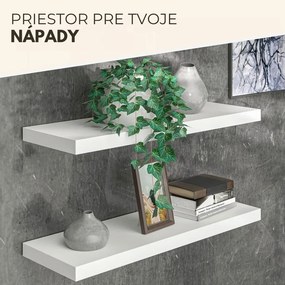 Nástenná polica FIGO + konzola, 70cm, biela Casaria