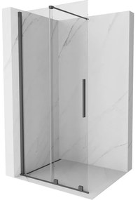 Mexen Velar, posuvné dvere do otvoru typ Walk-In 75 cm, 8mm číre sklo, grafitová matná, 871-075-000-03-66