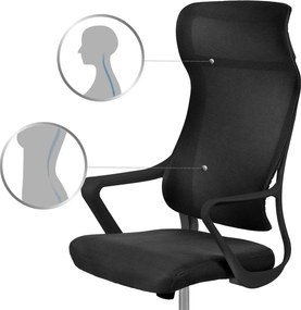 Kancelárska stolička z mikrosieťoviny Sofotel Labi  - čierna