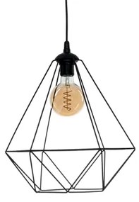 Závesné svietidlo BASKET 1xE27/60W/230V čierna