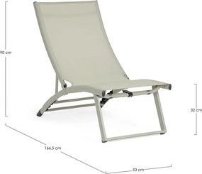Taupe kovové záhradné ležadlo Taylor – Bizzotto