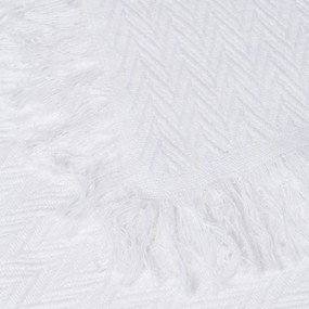 Biely pléd z recyklovanej bavlny 260x280 cm Spike – Ixia