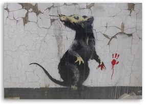 Gario Obraz na plátne Banksy krysia labka Rozmery: 100 x 70 cm