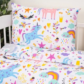 4Home Detské bavlnené obliečky do postieľky Unicorns
