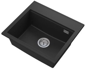 Gamma Modern 5055, 1-komorový granitový drez 560x500x210 mm, čierna, GMA-ZM-55-BK