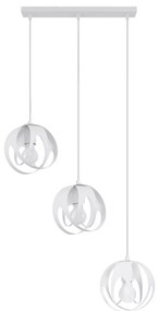 Závesné svietidlo Tulos 3l, 3x biele kovové tienidlo