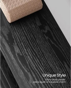 Knižnica so 14 policami s kovovým rámom, polica na knihy,  24 x 158 x 166 cm, čierna