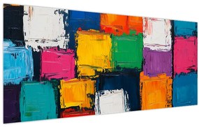 Obraz - Maľba farebných štvorcov (120x50 cm)