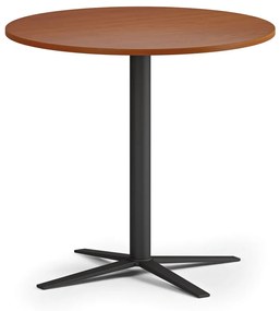 Konferenčný stolík AURA, priemer 80 cm, čierna podnož, čerešňa