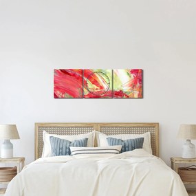Obraz abstrakcie - maľba (s hodinami) (90x30 cm)