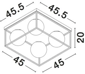 Dizajnové stropné svietidlo Juliet 45 Mosadz