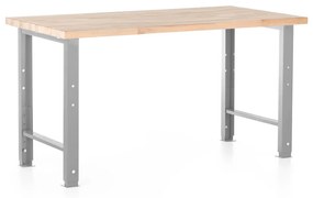 Výškovo nastaviteľný dielenský stôl Basic 150 x 80 cm, sivá