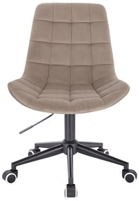 LuxuryForm DESIGN Stolička PARIS VELUR na čiernej podstave s kolieskami - latte
