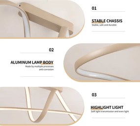 Brilagi-LED Stmievateľný prísadený luster TWISTER LED/60W/230V 3000-6000K béžový + diaľkové ovládanie