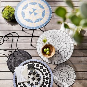 Butlers PALAZZO Záhradný stôl s mozaikou - modrá/krémová