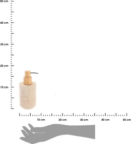 Dávkovač mydla Arva, krémová/s drevenými prvkami, 400 ml