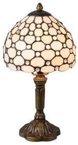 Tiffany lampa na nočný stolík vitráž HIVE PEARL Ø21*38