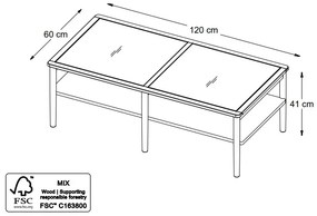 Dizajnový konferenčný stolík Dallan 120 cm prírodný dub