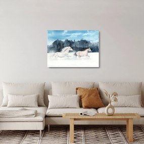 Sklenený obraz maľovaných koní (70x50 cm)