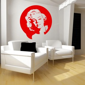 Veselá Stena Samolepka Portrét Marilyn Monroe Farba: červená, Veľkosť: 40 x 42 cm