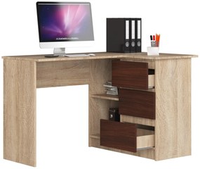 Rohový PC stolík Bodhi (dub sonoma + wenge) (P). Vlastná spoľahlivá doprava až k Vám domov. 1069603