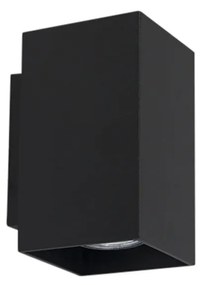 Sada 2 moderných nástenných svietidiel čiernych štvorcových 2-žiarovkových - Sandy