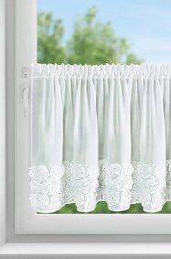KRÁTKA ZÁCLONA NA PÁSKE EVA MINGE ROSES11 150X70 CM BIELA