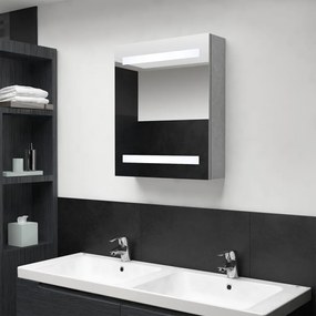 LED kúpeľňová zrkadlová skrinka betónová sivá 50x14x60 cm 326479