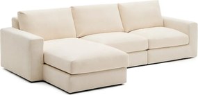 Béžová ženilková rohová pohovka (ľavý roh/s leňoškou) Alea – Kave Home