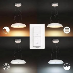 PHILIPS HUE Závesné moderné LED chytré osvetlenie HUE AMAZE s vypínačom, 39W, teplá biela-studená biela, okrúhle