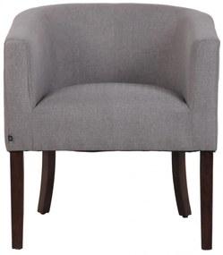 Design-Shop Kreslo Nemea - látka, drevené nohy antik tmavé - Sivá