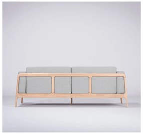 Modrosivá pohovka s konštrukciou z masívneho dubového dreva Gazzda Fawn, 210 cm