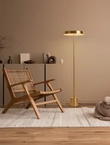 LED zlato-čierna stojaca lampa Vetro