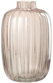 Ružová sklenená váza s úzkym hrdlom Junna M - Ø 16*25 cm
