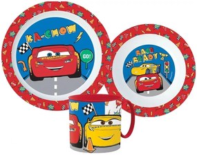 Sada plastového riadu s hrnčekom Autá - Cars - Blesk McQueen a Cruz Ramirezová - 3 diely