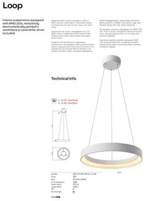 Redo 01-672 - LED Luster na lanku LOOP LED/48W/230V pr. 60 cm biela