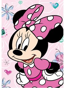 DETSKÁ FLEECOVÁ DEKA MINNIE 100X150 CM VZOROVANÁ