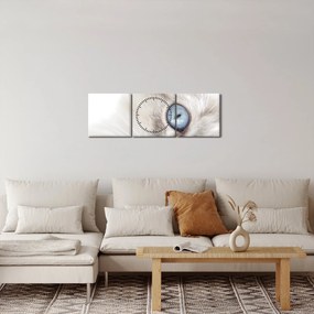 Obraz - Mačka s modrými očami (s hodinami) (90x30 cm)