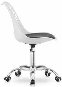 Otočná stolička PRINT - biela/čierna