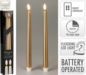 Sada 2 ks LED vysokých svíček s časovačem Aliya 27 cm zlatá