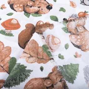 Biante Detský bavlnený záves Sandra SA-282 Veveričky a lesní kamaráti 150x200 cm