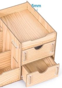 Drevený kancelársky organizér na dokumenty s 8 priehradkami čierny DIY 2062