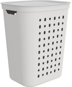 2. akosť - Kôš na špinavú bielizeň, na zber špinavého oblečenia, JONA, 55 l, biely (prasknutý plast okolo pántov)