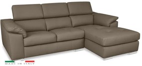 Kožená rohová sedacia súprava LOREN II, pravá, sv. hnědá (romana - 2029 nut brown)