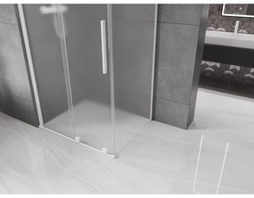 Mexen Velar, sprchový kút s posuvnými dverami 110 x 90 cm, 8mm sklo námraza, biela matná, 871-110-090-31-20