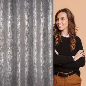 Dekorstudio Hotový tieniaci záves ELISE s lesklou potlačou na kolieskach - oceľový