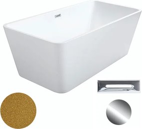 Besco Akrylátová voľne stojaca vaňa Evita Glam Z 160x80 BESCO-Typ výpuste: Click-Clack s prepadom, grafit, BESCO-Rozmery: 160x80, BESCO-Farba: Biela/…