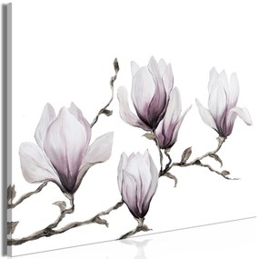 Artgeist Obraz - Painted Magnolias (1 Part) Wide Veľkosť: 90x60, Verzia: Na talianskom plátne