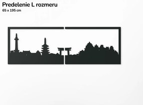 drevko Obraz Kjóto panoráma Rozmer obrazu: 29,5 x 89 cm, Farba dekorácie: Čierna
