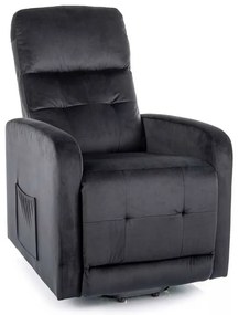Polohovacie kreslo Lennox II Velvet, čierna